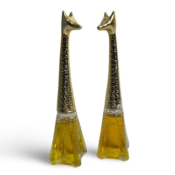 Vintage 1976 Avon Graceful Giraffe Perfume Bottle Lot | Full, Gold Neck - Picture 1 of 16
